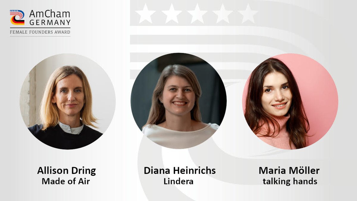 Congratulations to our awardees, Allison Dring from @madeof_air, Diana Heinrichs from @linderade, and Maria Möller from talking hands flipbooks. Thank you to our cooperation partner <a href="/MicrosoftDE/">Microsoft Germany</a>, our sponsors, and partners for making this year's #FemaleFoundersAward possible!