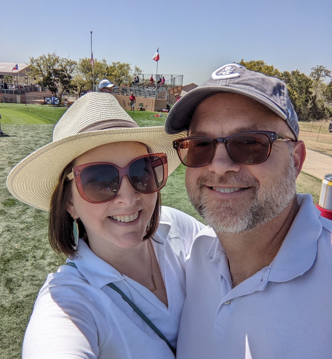 NOLAlexis_9's tweet photo. Got to bring this guy along on a work trip to watch some golf. #valerotexasopen #golfdate #preppycostumes https://t.co/e3ubnfGySA