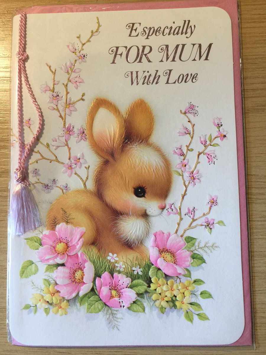 WatsonsVintage's tweet photo. Only TWO of these ADORABLE Cards left now in my #etsyshop : RARE Vintage Circa 1980s 'Especially For Mum With Love' Card - Cute Rabbit & Floral Design - Vintage/Rabbit Loving Mum Card - Sweet Verse https://t.co/UxjYYSThvp #Rare #Vintage #1980s #MumBirthdayCard #CuteRabbitDesign https://t.co/Evexsb3q6q