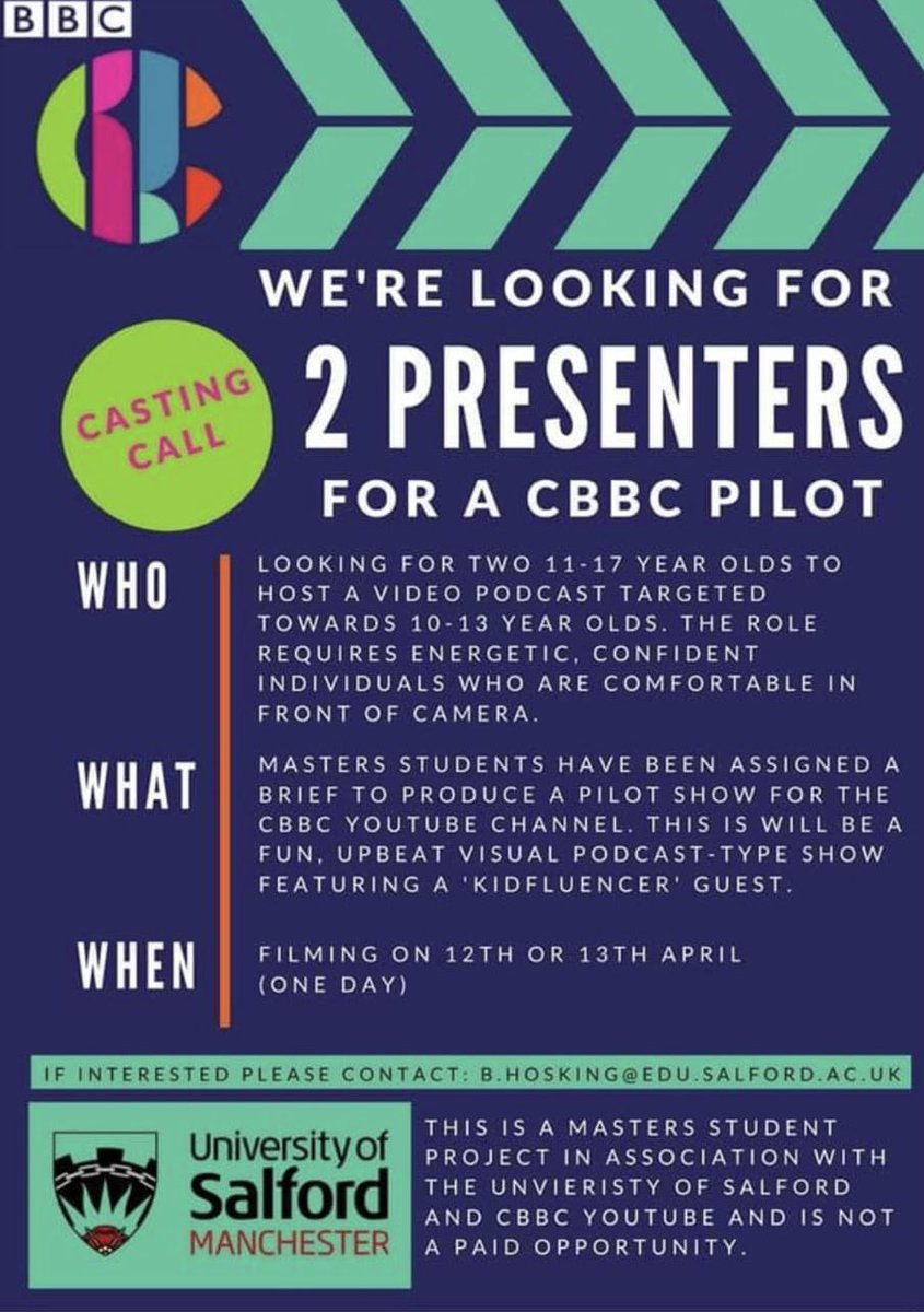 Exciting opportunity for young aspiring TV presenters here…