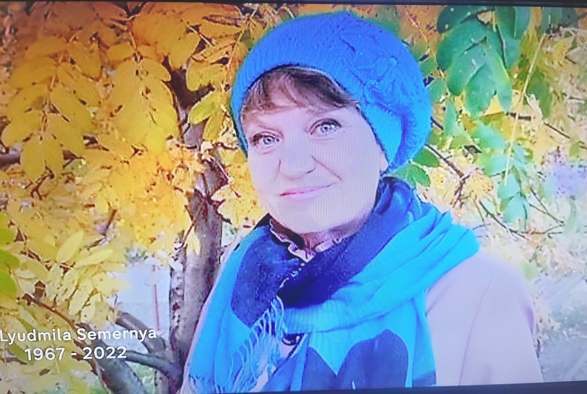 PeterBrook4's tweet photo. RIP #LyudmilaSemernya brave primary school teacher in #Mariupol killed by brutal Russian assault that targets schools &amp; hospitals. Heartbreaking report by @paraicobrien  @Channel4News https://t.co/wKMNCKSIvR