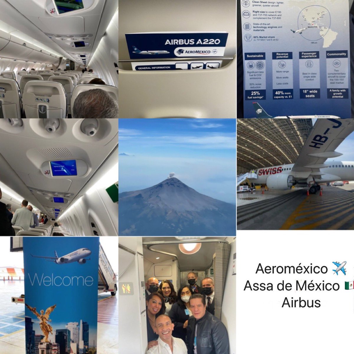DelvalleASSA's tweet photo. Finalizando este gran vuelo, histórico, una página más en la que los trabajadores de la #Aviacion somos parte fundamental ¡Vienen tiempos mejores para todos!🎊🎉 Un gran ✈️ #A220 #Airbus para una gran aerolínea @Aeromexico ✈️ @ASSA_MX @assa_prensa #AmamosVolar✈️ @SCT_mx @STPS_mx https://t.co/fnrPIijjcS