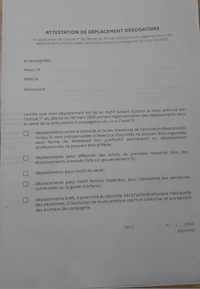 g_testud's tweet photo. A vendre : Attestation de déplacement derogatoire.Année 2020.Jamais servi. Faire offre .
Envoi possible par courrier. https://t.co/HqoPUrCs5s