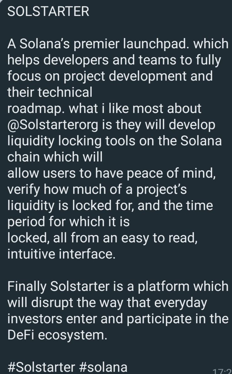 vinodvinnu1992's tweet photo. Thankyou @solstarterorg for this opportunity....
#Solstarter #solana https://t.co/sxjyMlhakq