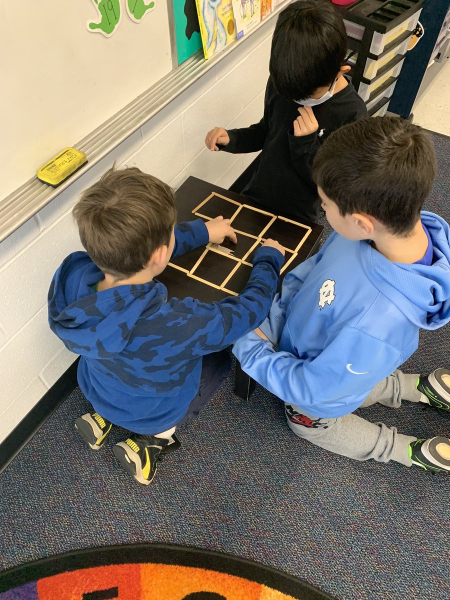 MrsFoxLPS's tweet photo. Geometry math puzzles! Can you remove 8 sticks to leave behind 2 squares? I loved seeing the collaboration and excitement during this one. #ivyhillleague https://t.co/GgELlclsi1
