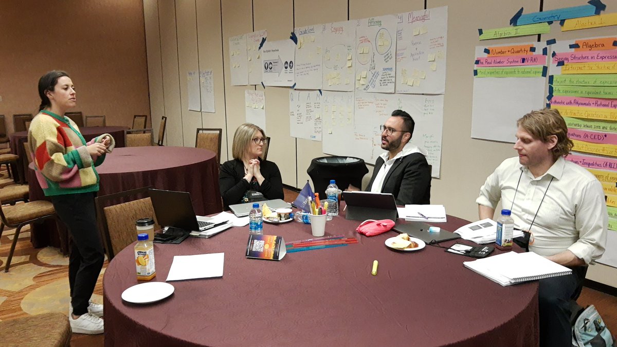 nc_teach's tweet photo. Participants in 9-12 Math Section are peer teaching using the #MathLanguageRoutines  #StandardsInstitute @unboundedu https://t.co/IPb1GTxl5M