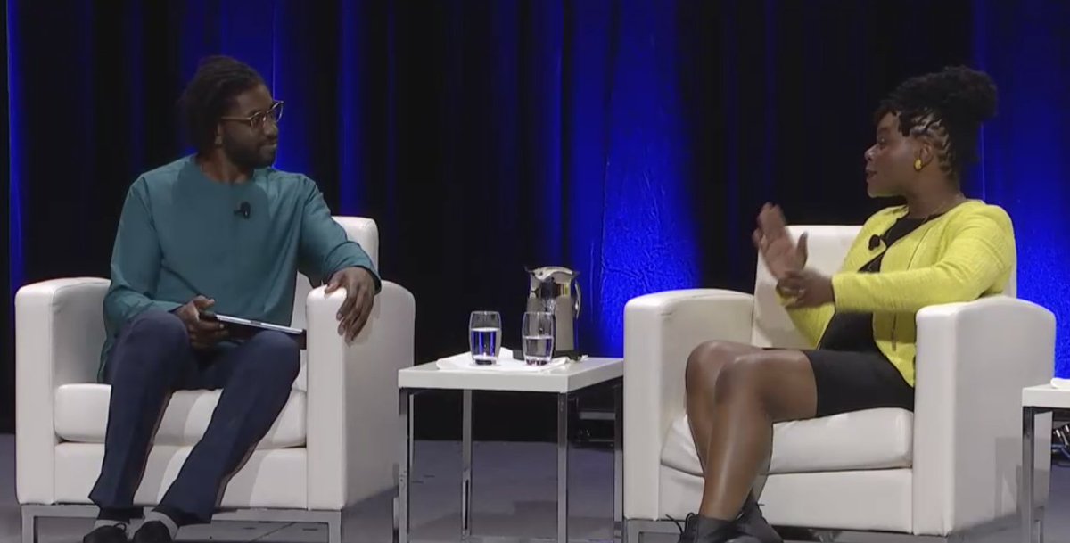 GoodBzzness's tweet photo. Supporting #GLOBEforum from the sidelines this year and this is a highlight moment: @boaganaba and @gloriawalton on the main stage discussing #climatejustice = #racialjustice, global solidarity, philanthropy, &amp; the people already leading solutions to a just transition. Wow ✨ https://t.co/TL5nwuZDwp