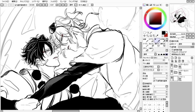 性癖過ぎて描きたいとこだけ描いた。旬が過ぎた頃多分描き上げる。 