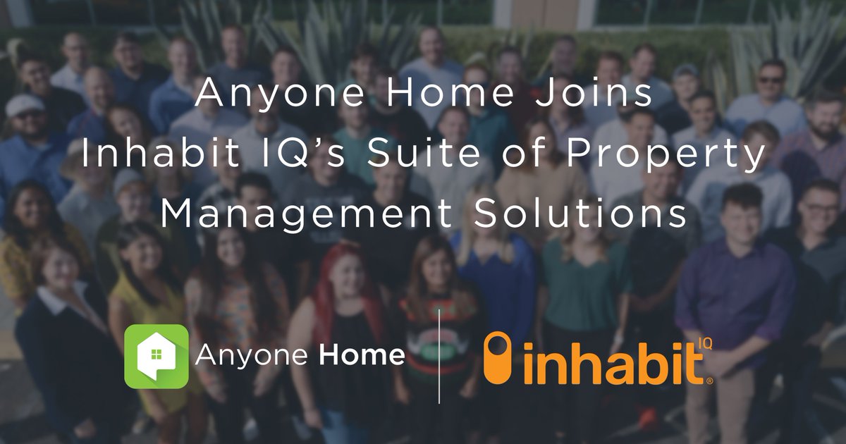 AnyoneHomeInc's tweet photo. We’re excited to join @InhabitIq, an innovative software company for the residential, commercial and vacation rental management industries! https://t.co/BQvDknTij6 https://t.co/RkGmmugQN7