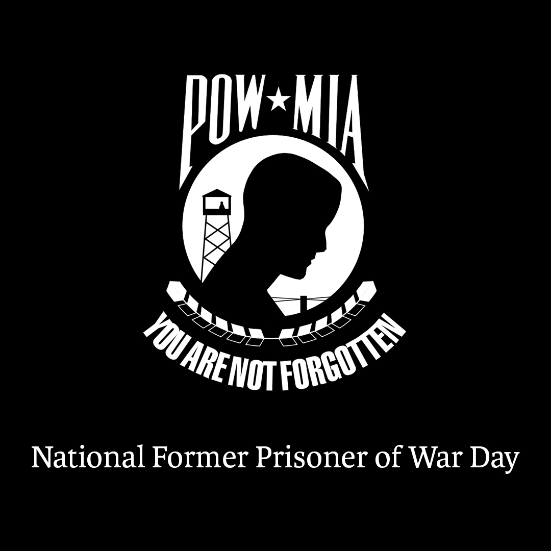 National Former Prisoners of War Recognition Day is a da to honor captured wartime servicemembers who eventually came home. #nationalformerpowday