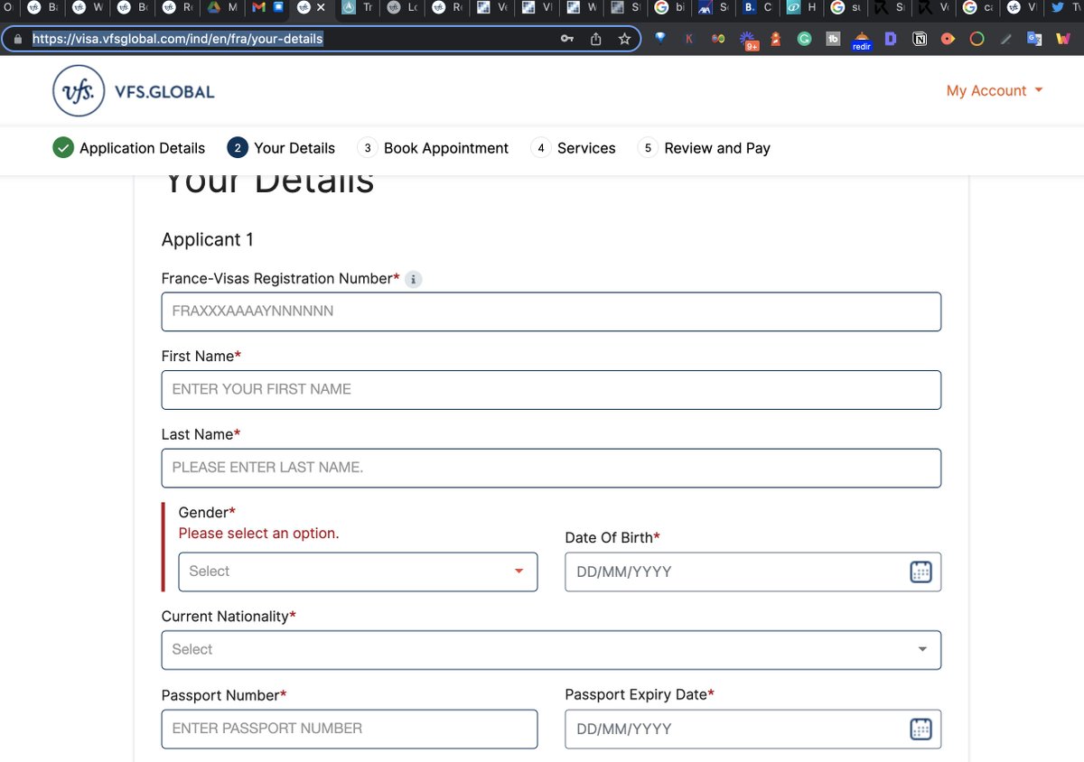 paragjain05's tweet photo. @vfsglobalcare 

Can't select gender due to a bug in the system - French Schengen Visa appointment. 

Know 2 other friends who are also stuck at the same step. 

Need an urgent appointment for the nearest slot. https://t.co/usRtdRXrKn