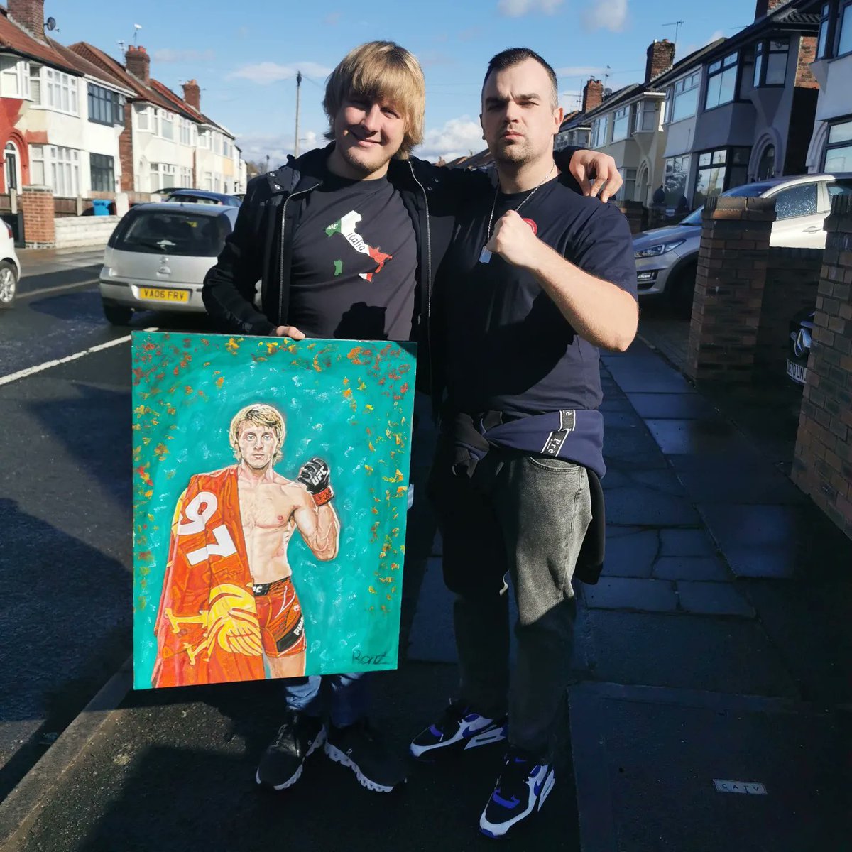 @theufcbaddy loved his piece I painted for him, such a nice and down to earth guy he is, proper gentleman! #art #autistic #rorzzart #paddypimblett #paddythebaddy #ufc #Liverpool #autisticart