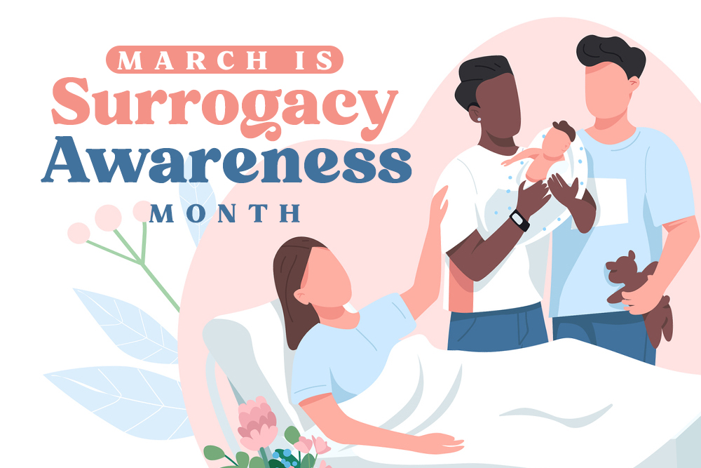 As March ends, we celebrate the miracle of surrogacy for #SurrogacyAwarenessMonth! It's a time to thank  #surrogates, egg &amp; sperm donors &amp; all the people who make surrogacy possible. These selfless and giving individuals make the dreams of #parenthood a reality! #surrogacyislove