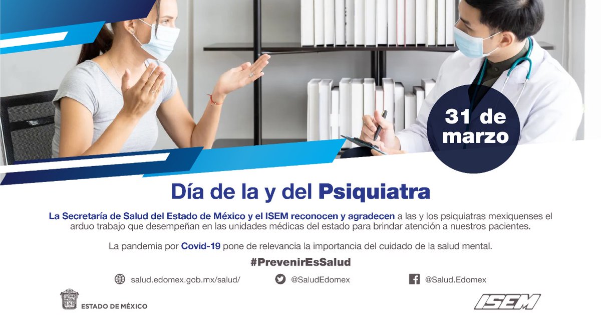 CMALopezMateos's tweet photo. La salud mental es tan importante como la salud física, felicidades a los Psiquiatras que laboran en el Centro Médico "Adolfo López Mateos". https://t.co/vwLW4wBRyb