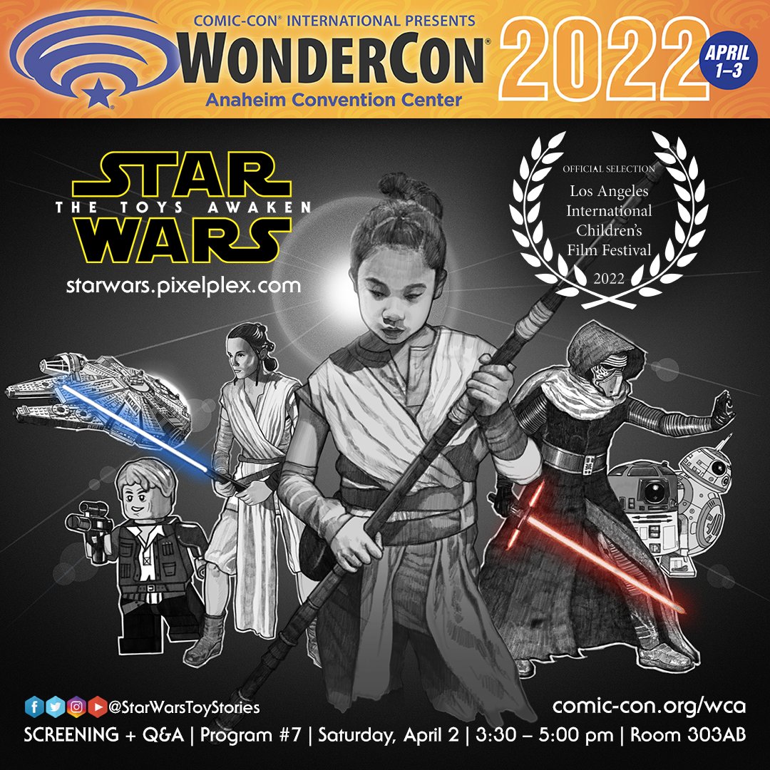 Just 2 more days until #StarWars: #TheToysAwaken screens at <a href="/WonderCon/">WonderCon</a> with the @LAChildrensFilm Festival! We'll be there for a Q&amp;A after the screening.
• Program #7
• Saturday, April 2nd
• 3:30 - 5:00 pm
• Room 303AB
#WonderCon #LAChildrensFilmFest #AnaheimConventionCenter