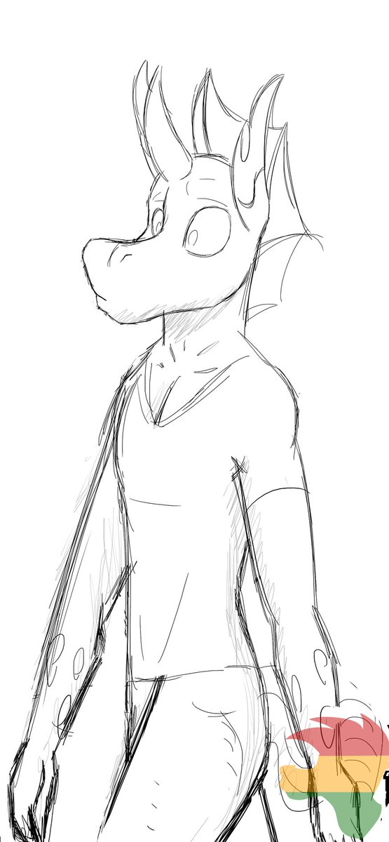 A sketch of Forge as an anthro! Mostly.. It's quite old sadly so I can't really get it finished. But it's alright ^^"