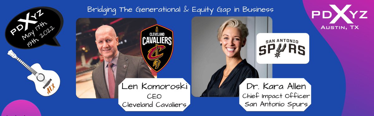 Going to be a Stellar Opening keynote at this year's PDXYZ Experience in Austin, TX On May 18th!
Len Komoroski, CEO, Cleveland Cavaliers and Dr. Kara Allen, Chief Impact Officer, San Antonio Spurs | pdxyz.thepeer150.com