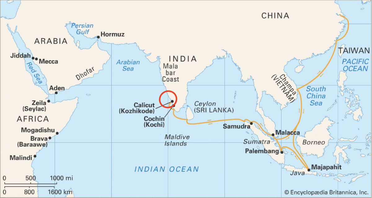229_Zhen_He's tweet photo. October 30th 1405 - We are leaving for Calicut now, we expect a 1 day trip and smooth seas. When we get there, we are expecting to meet the ruler and Zhen He will be expected to chat with him. https://t.co/CfNusPZSpF