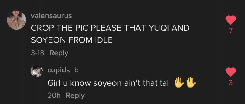 not even tiktok has soyeons back when it comes to her height😭😭😭