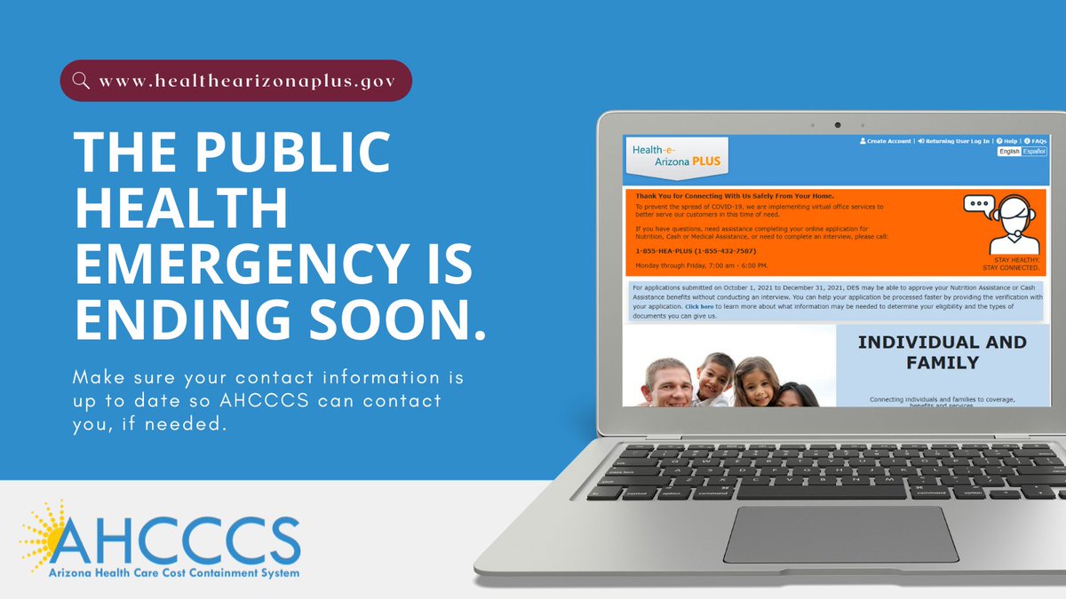 AHCCCSgov's tweet photo. Attention AHCCCS Members!! It's time for you to make sure your contact information is correct on Health-e-Arizona Plus. Log into https://t.co/D46qt2w7jO to check your info today! https://t.co/i91Tvn9tRV