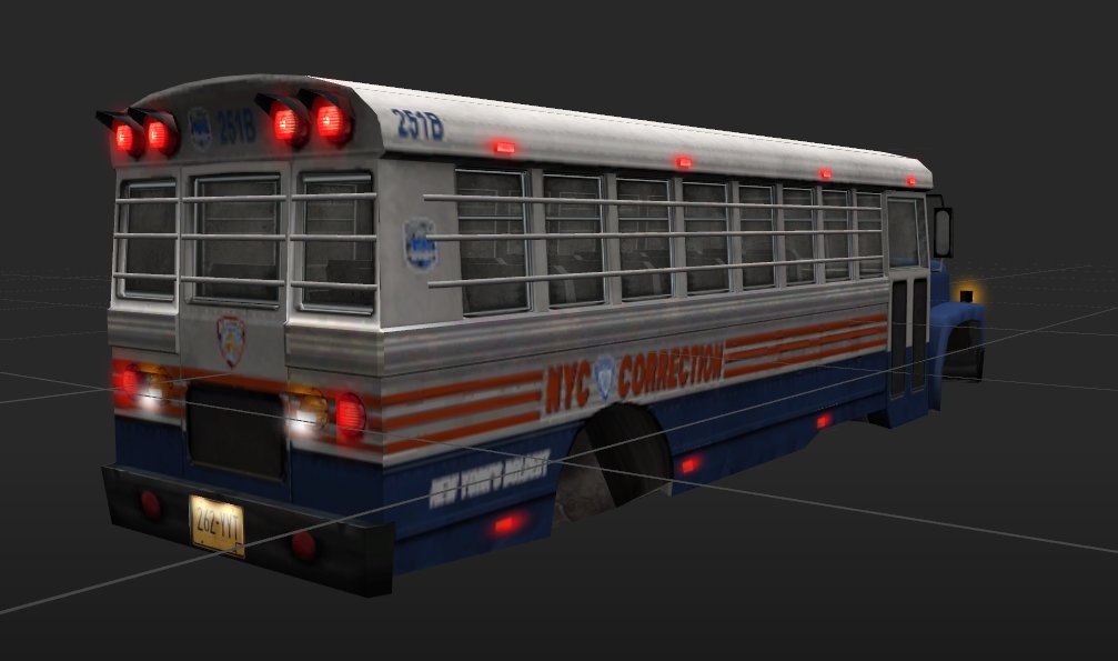 Olanovski's tweet image. Retextured the Prison Bus for DPL. Game only accepts low resolution so the text/emblems look rough unfortunately. 😅 

Had the pleasure of working with FenderBender on this one, for he helped with sourcing some of the textures.

#DriverParallelLines #DriverGame #Driver4 #Modding