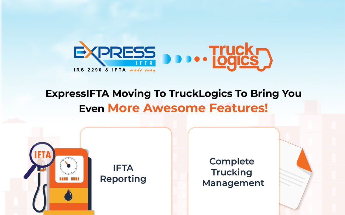 ExpressIFTAtax's tweet photo. ExpressesIFTA is excited to announce that we are now part of TruckLogics, a leading Trucking Management Software company‼️

Check out our most recent blog to hear more about our integration. ⤵️
https://t.co/i2KEFjHYFD 

#truckdriver  #IFTA https://t.co/B1b3JCeG3x