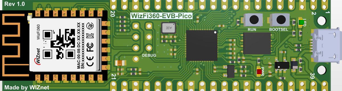 WiznetTeam's tweet photo. 📢You can now use Wi-Fi with Raspberry Pi Pico along with WIZnet's hardwired TCP/IP. #WizFi360EvbPico coming soon in May. https://t.co/srGX21dfSj

#raspberrypipico #wiznet https://t.co/uHz2ZSTG8t