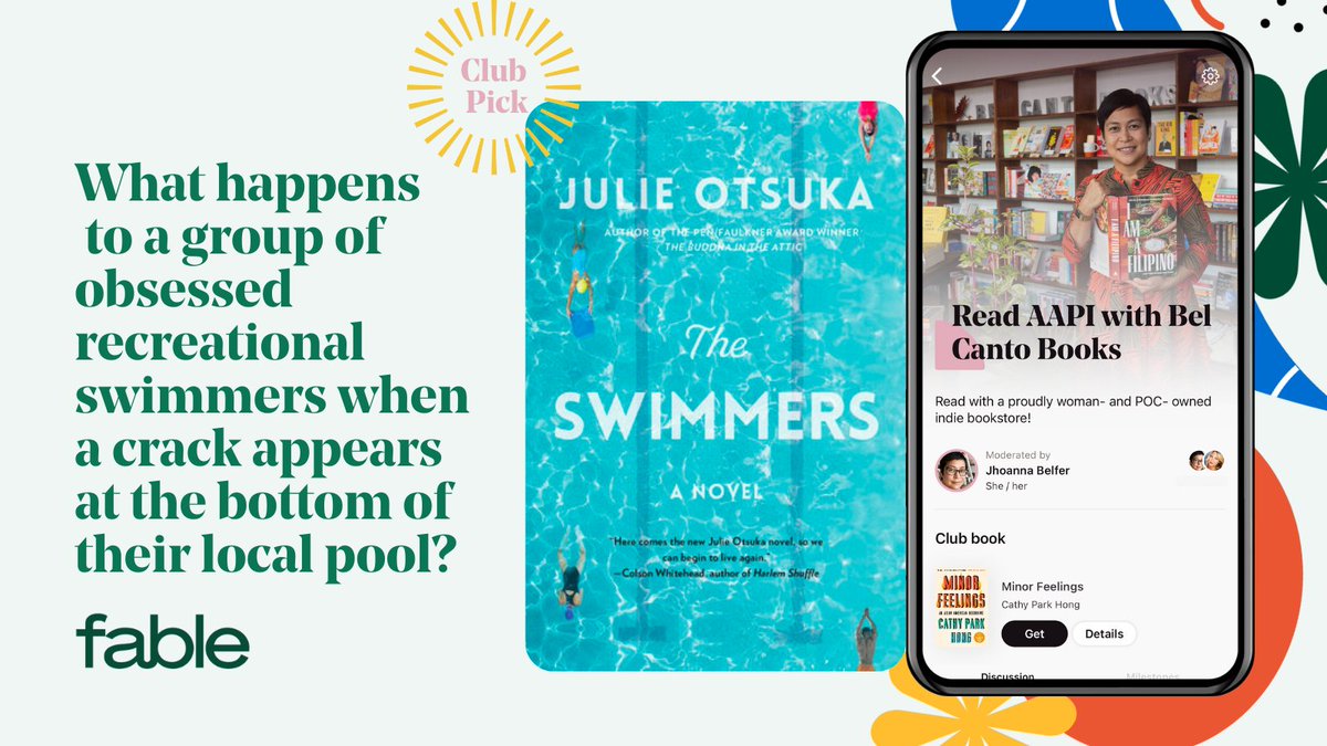 GetFable's tweet photo. Join @belcantobooks #readAAPI #bookclub and buy an #ebook of The Swimmers on the Fable app or hard copy of #TheSwimmers from their store in Long Beach, California! https://t.co/MNbKOlH5HI https://t.co/HIdaOaZvHJ