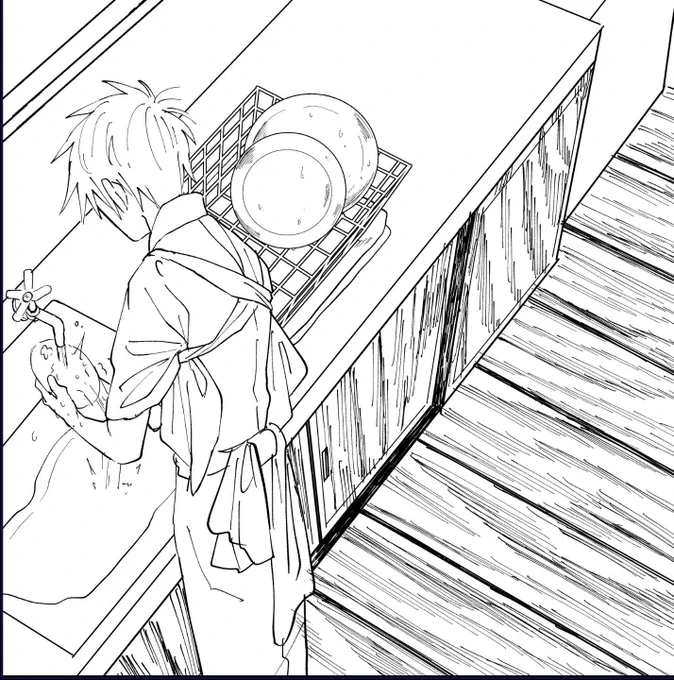 会社で続き描こ…… 