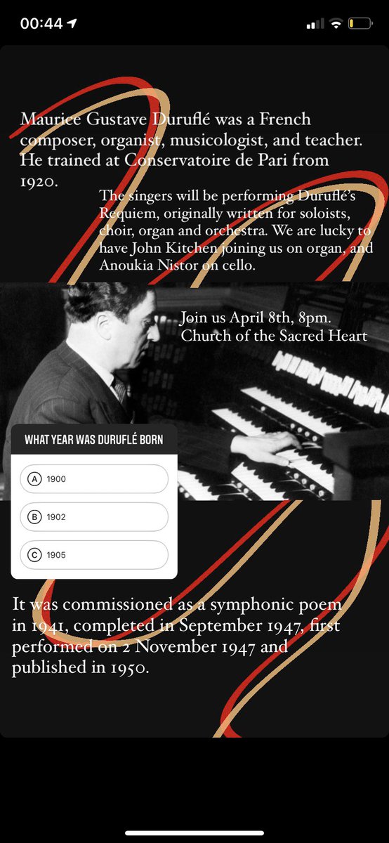 Type your guesses below!! 

#Durufle #ChoralMusic #ChoirConcert #Spring #NewLife #MarchWordSongs