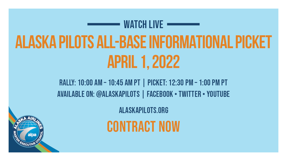 Alaska Airlines Pilots on Twitter "Watch our rally and picket LIVE