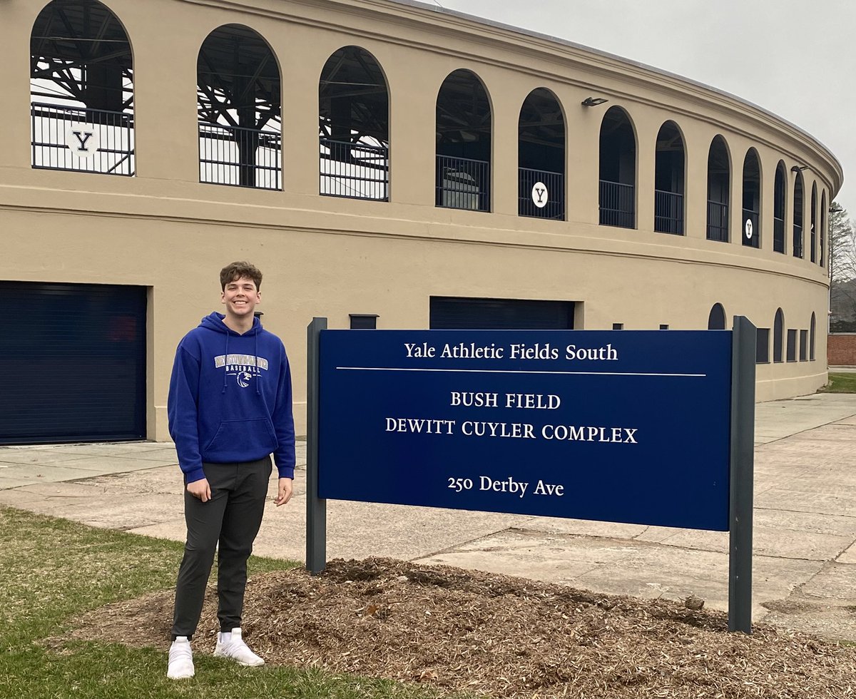 willburns_2023's tweet photo. Had a great visit at Yale today. Thank you to @Corey_Keane, @adickson9, @DevinBelenski, Coach Stuper, and  @YaleBaseball! https://t.co/iheZXeTqzB