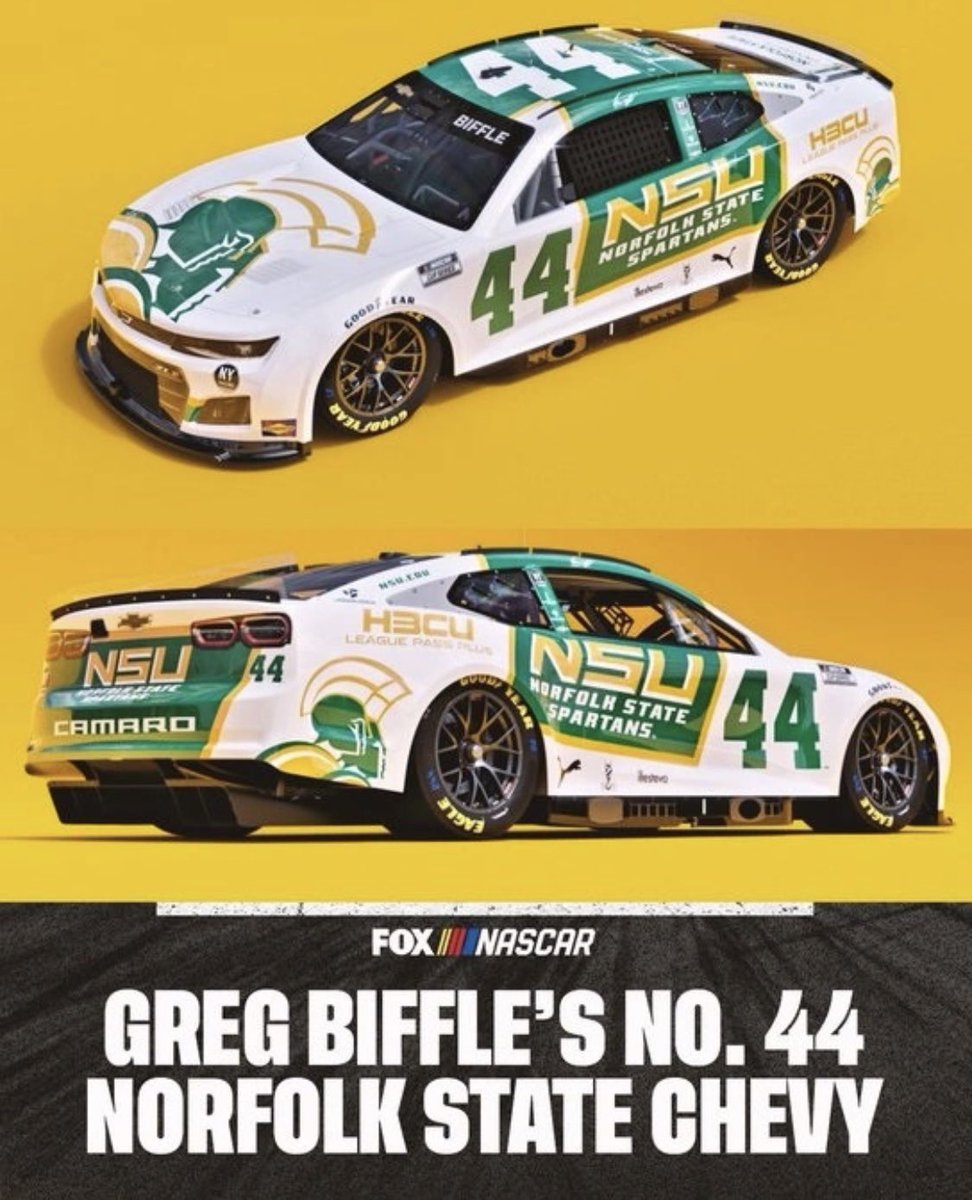 Shoutout to NASCAR driver @gbiffle and No. 44 Chevrolet car representing the Spartans on the track in Richmond this weekend! @NSUSpartans @NorfolkStateFB #BEHOLD 🔰