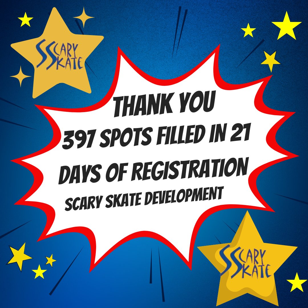 scary_skate's tweet photo. scary_skate We are truly thankful to all the Scary Skate families that helped us fill 95% of our Spring/Summer classes in just 3 weeks. We have a few open spots check us out at https://t.co/9JEhk9Igah #ScarySkateDevelopment https://t.co/y9o0uBrAGO