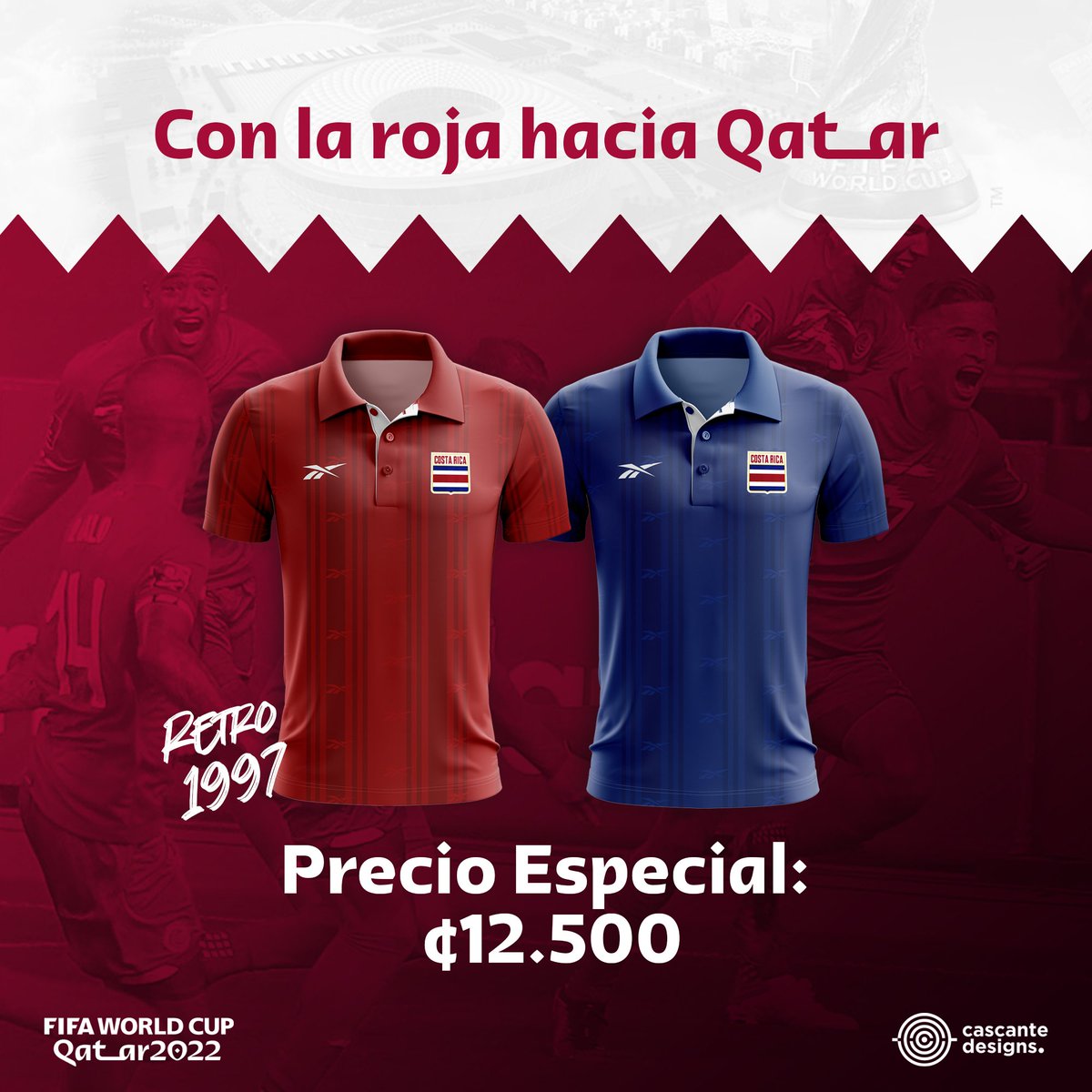 CascanteDesign's tweet photo. ¡Así es! Las camisetas retro de 🇨🇷 tienen en común que todas están a precio especial para que apoyes al equipo de todos en el repechaje (y el mundial🤭)
Precio: ¢12.500 con nombre y número completamente gratis✅

Todas las tallas de hombre, mujer y niño👕
Haz tu pedido ya. https://t.co/Y1KMZq54nv