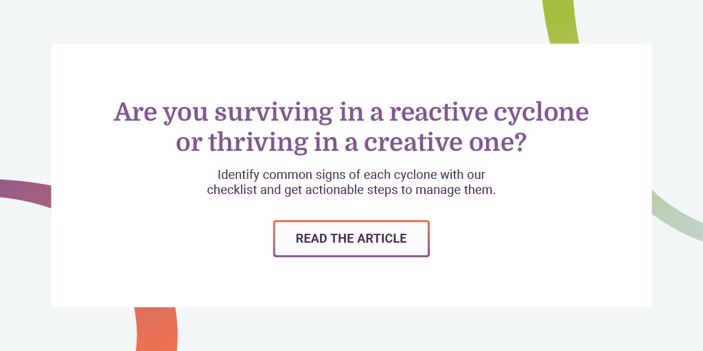 Do you feel like your efforts are never enough? Or that you always need to do more to meet everyone's expectations? You may be caught in the whirlwind of a reactive cyclone. 
Learn how to get out: bit.ly/3qRk370
#HealthcareLeadership #LeadershipStrategies