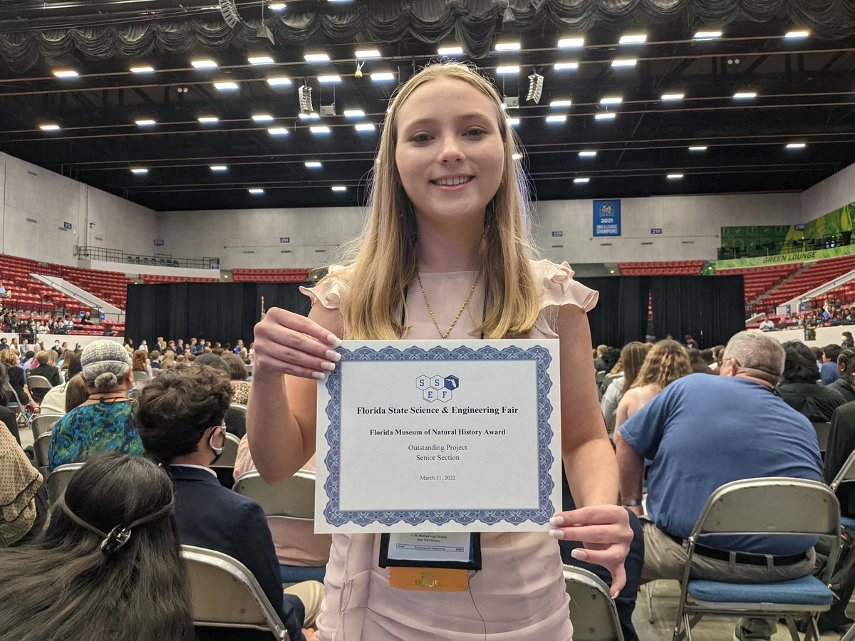 Congrats Stella!!! Our 2nd award winner of the night! <a href="/FloridaSSEF/">SSEF of Florida</a> @leadlearnpasco <a href="/pascoschools/">Pasco County Schools</a>