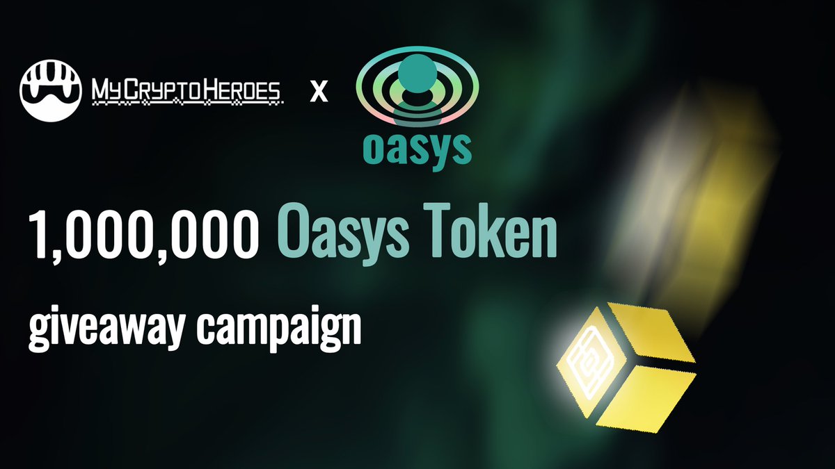 📣 1M $OAS #giveaway campaign with <a href="/oasys_games/">Oasys Gaming Hub</a> 

To celebrate opening of Oasys discord server, happy to annouce a very first big #airdrop event!
The invitation letter for the party; 
gleam.io/cJWBe/discord-…

#MyCryptoHeroes #Oasys