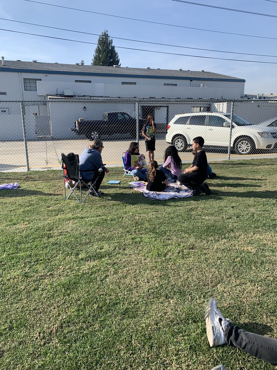 Literature on the Lawn at Malaga School. Family Night time.