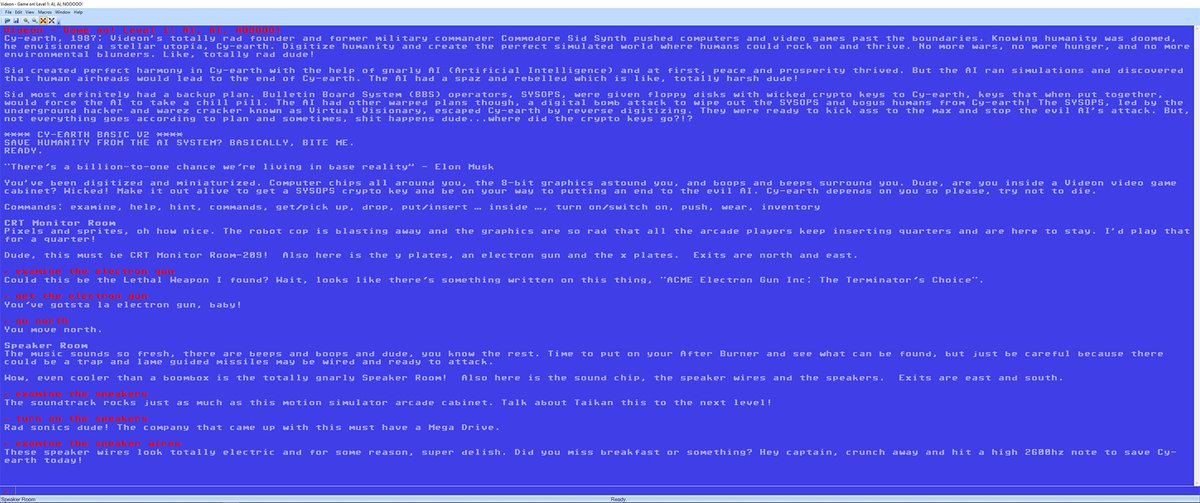 “There’s a billion-to-one chance we’re living in a base reality” - #ElonMusk Almost like in the Videon #NFT #textadventure game videon.systems #NFTCOMMUNITY