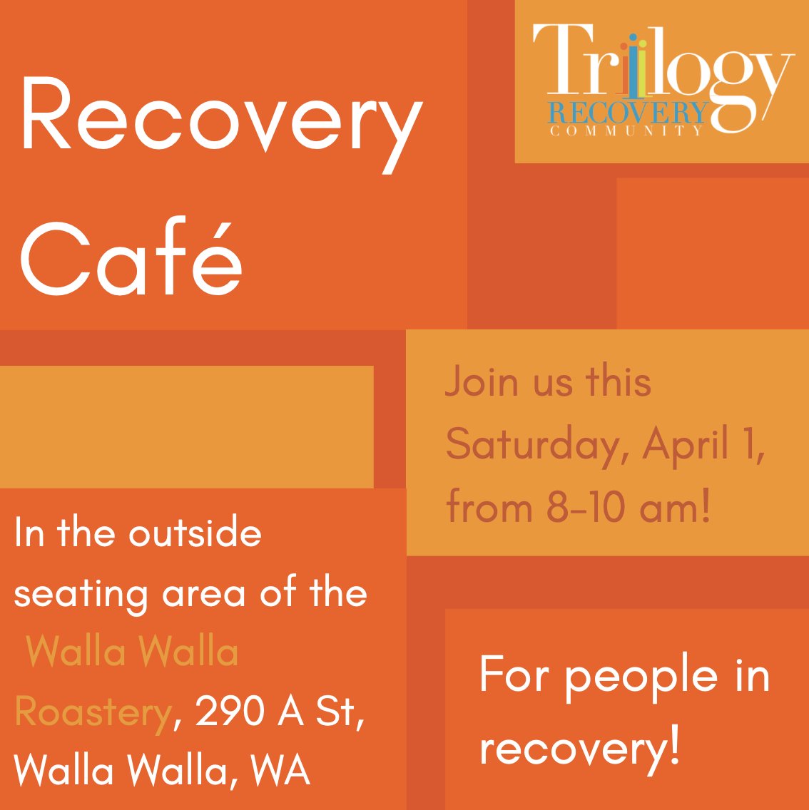 Trilogy_Works's tweet photo. Another Recovery Cafe tomorrow morning! We hope to see you there! https://t.co/NI07z7xbn8
