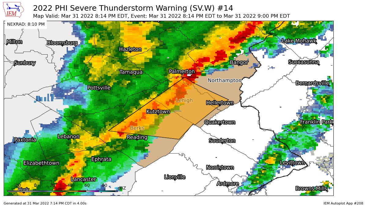 New York Metro Weather on Twitter "PHI issues Severe Thunderstorm
