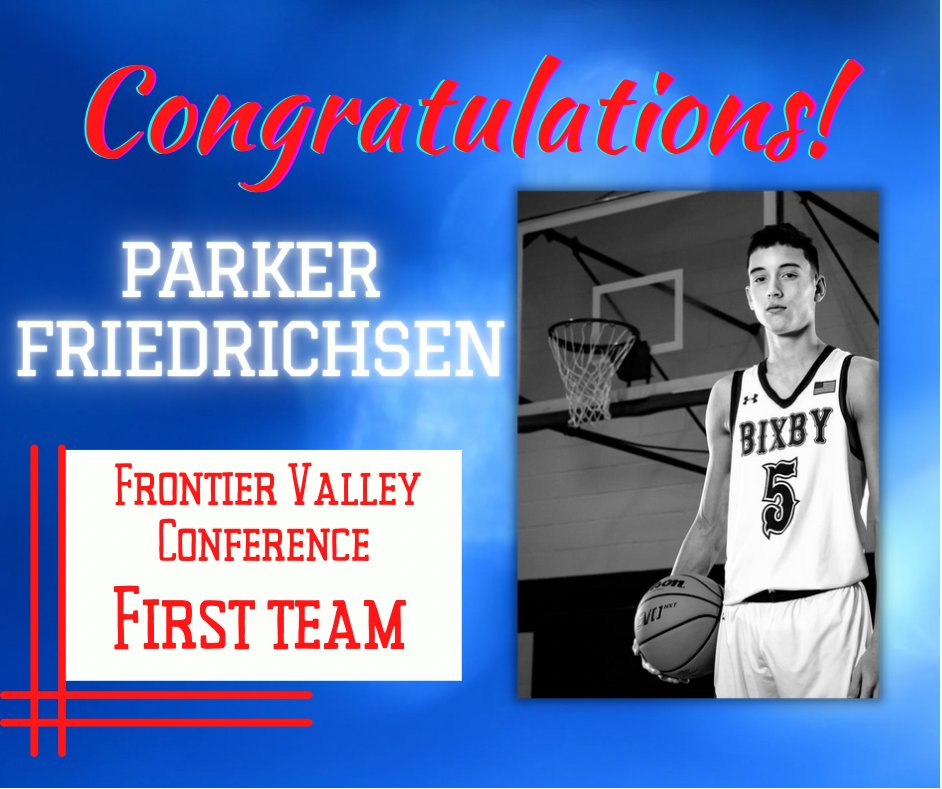 BixbyBasketball's tweet photo. Congrats to @5parker5 for being named to Frontier Valley Conference First Team!

@HomeofSpartans @BasketballBixby #bixbyspartans #bixbybasketball https://t.co/097MAWMFmd