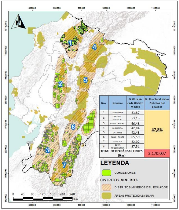 ViaMinera's tweet photo. "En 8 áreas identificadas por su alto potencial geológico, existe un total de 3,17 millones de has que representan el 47,8%, de territorio del Ecuador por explorar y concesionar", afirma Reinaldo Reyes, el subsecretario de Minería Industrial del ministerio @RecNaturalesEC. https://t.co/DRnx9U494i