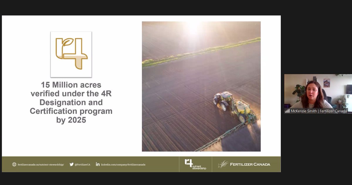 JaniceJaniec's tweet photo. McKenzie Smith from @FertilizerCA talked about 4R Nutrient Stewardship - talk to your agri-retailer about #4RCertification https://t.co/uE8jsxi3Jf