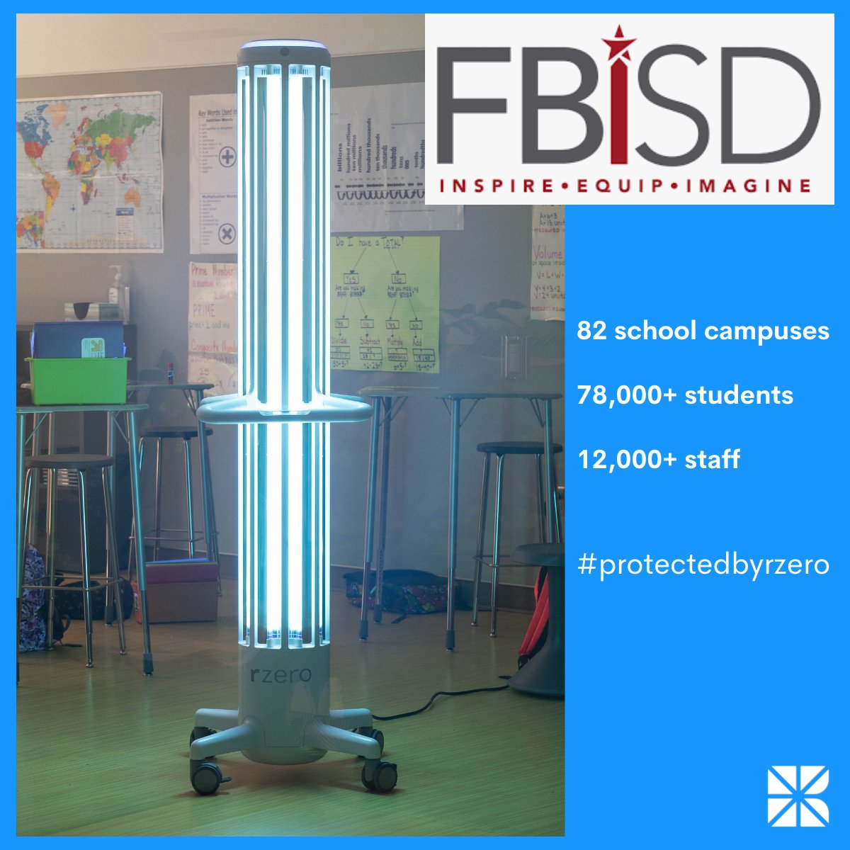 RZeroSystems's tweet photo. We are proud to support @FortBendISD in creating safer, healthier indoor learning environments across the district's 82 school campuses. 🎒

Check out the full story here ➝  https://t.co/Q0W35xeOfy

#protectedbyrzero #biosafetyforall #education #healthybuildings https://t.co/e02AVGY2dL