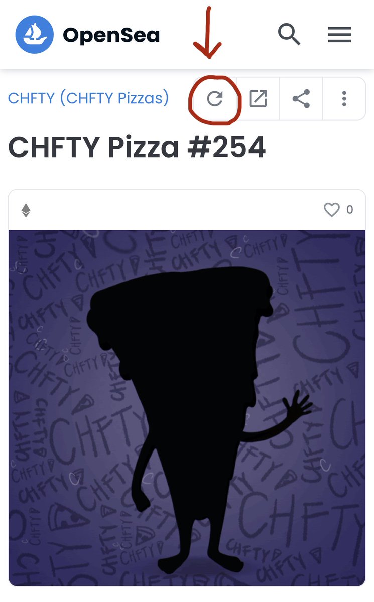 CHFTYPizzas's tweet photo. 🚨REVEAL UPDATE🚨 

Start your weekend right with your CHFTY PIZZA Slice delivery!🍕 All holders will be able to reveal their slices starting TOMORROW, 4/1 @ 4pm EDT! 

How to reveal: Click the refresh button on your NFT and the slice will reveal itself! (Photo attached) https://t.co/yVb3vKhbfe