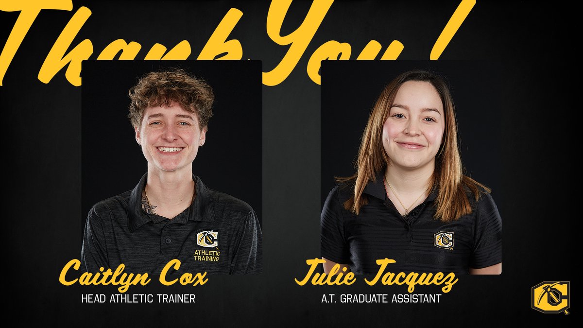 We could not end National Athletic Training Month without shouting out our great AT staff of Caitlyn and Julie and their interns. 

Thank you for all you do to keep our student-athletes competing at a high level!

#BackTheAxe⛏️