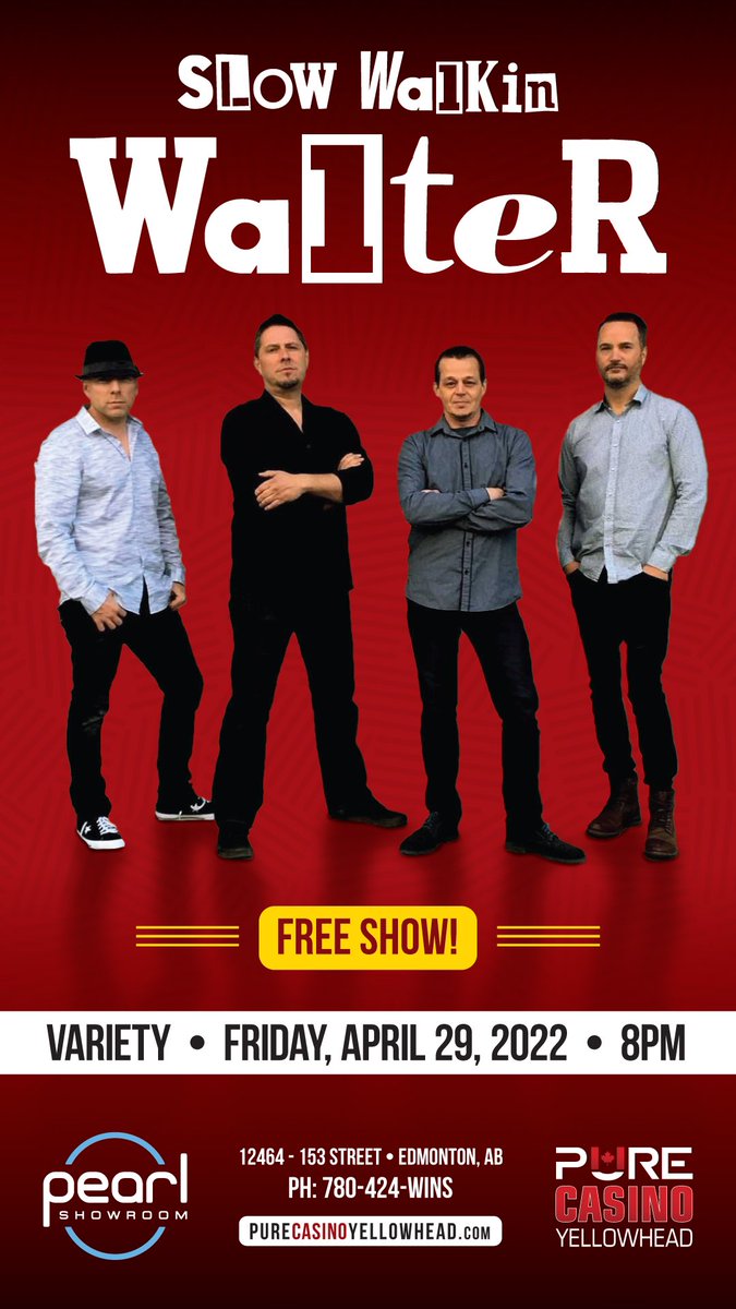 SlowWalkinWalt's tweet photo. We are very excited to be back at the Yellowhead Casino!!! We hope to see you down there! #yeg #livemusic https://t.co/6vqoxluwP2