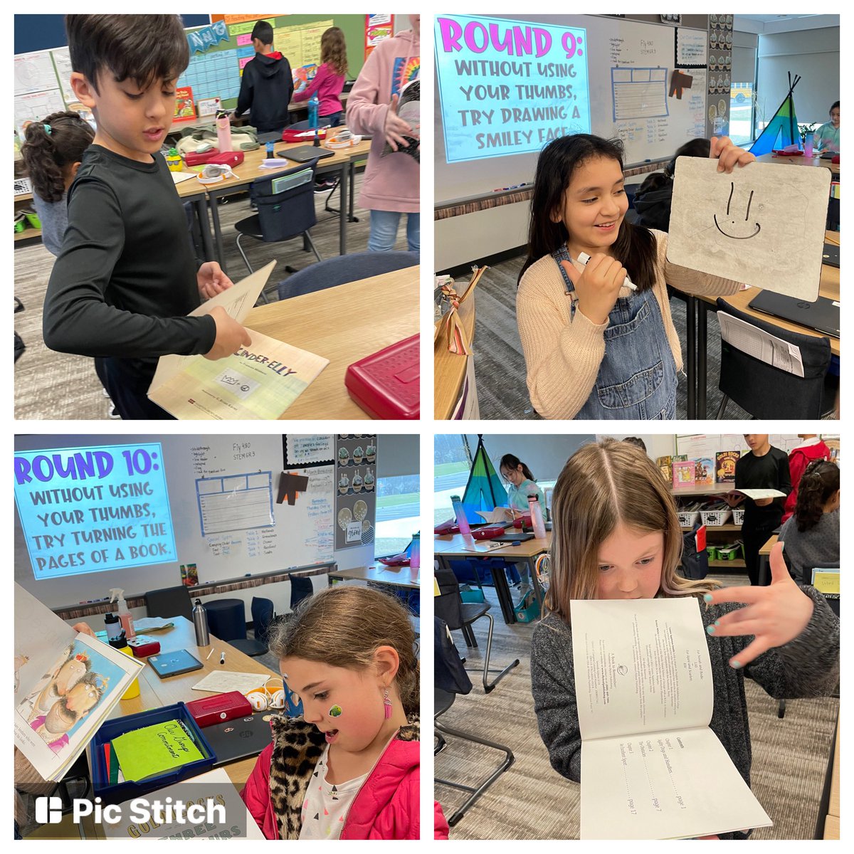 When Thursday seems like Friday, we have fun! We ended our week with a class game of Thumbs Up👍. No thumbs allowed for these challenges.